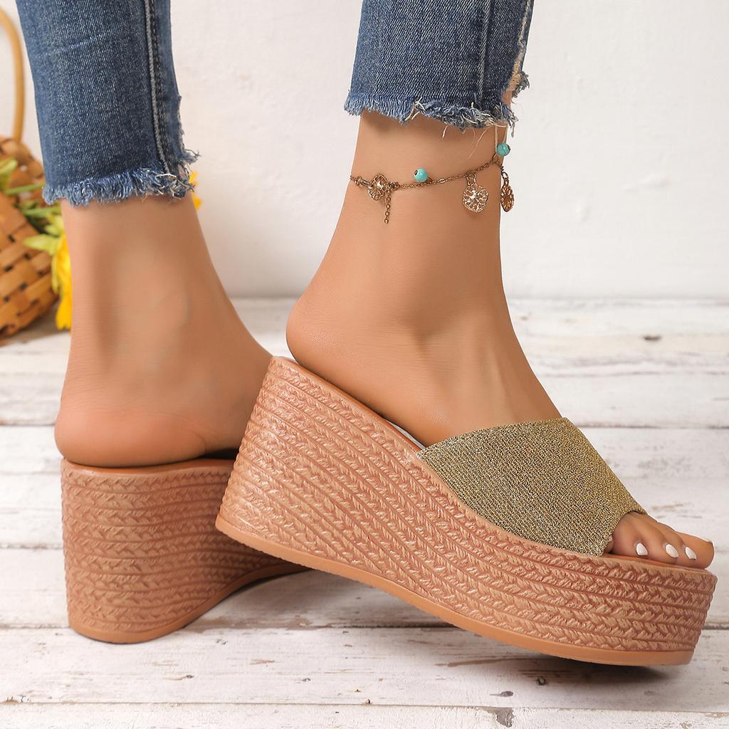 Thick Bottom Wedges Sandals for Women  Summer Casual Chunky Platform Slippers Woman Open Toe Non Slip Beach Slides Plus Size