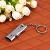 Mini Small Whistle Pendant with Keychain Stainless Steel Keyring Whistles High Decibel Double Pipe Lightweight for Game Referee