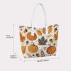 Autumn Pumpkin Maple Leaf Tote Bag Casual Portable Shoulder Bag for Daily Use