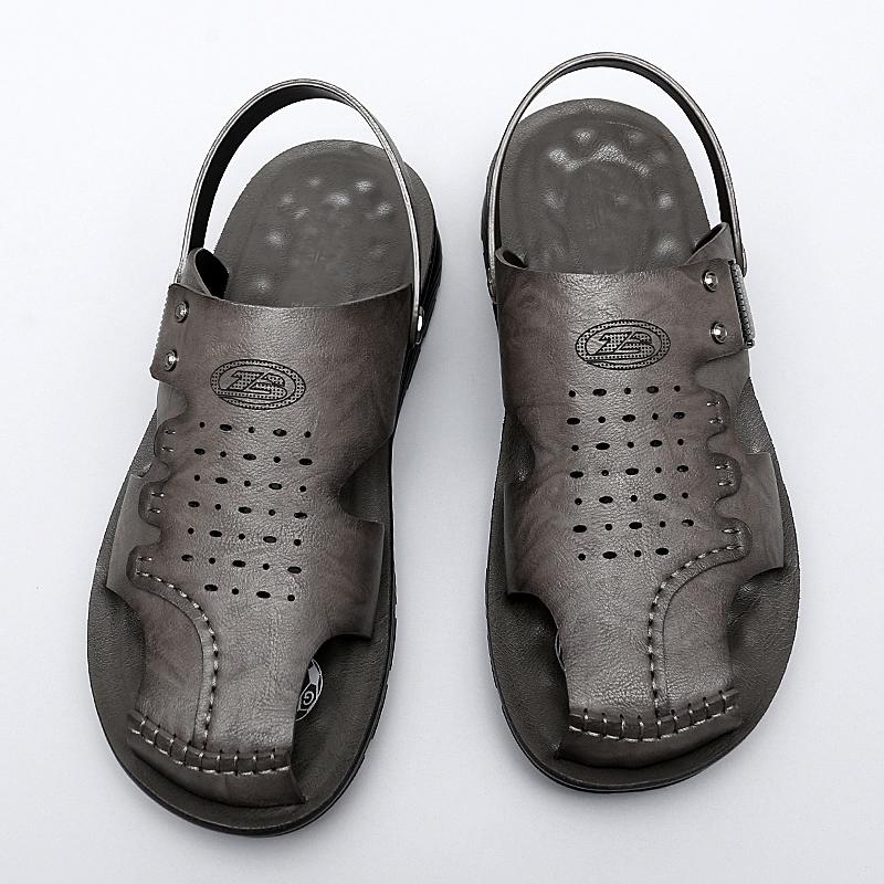 Bestsäljande sommarsandaler för män ihåliga andningsbara strandskor högkvalitativa campingskor för män trendig brun färg