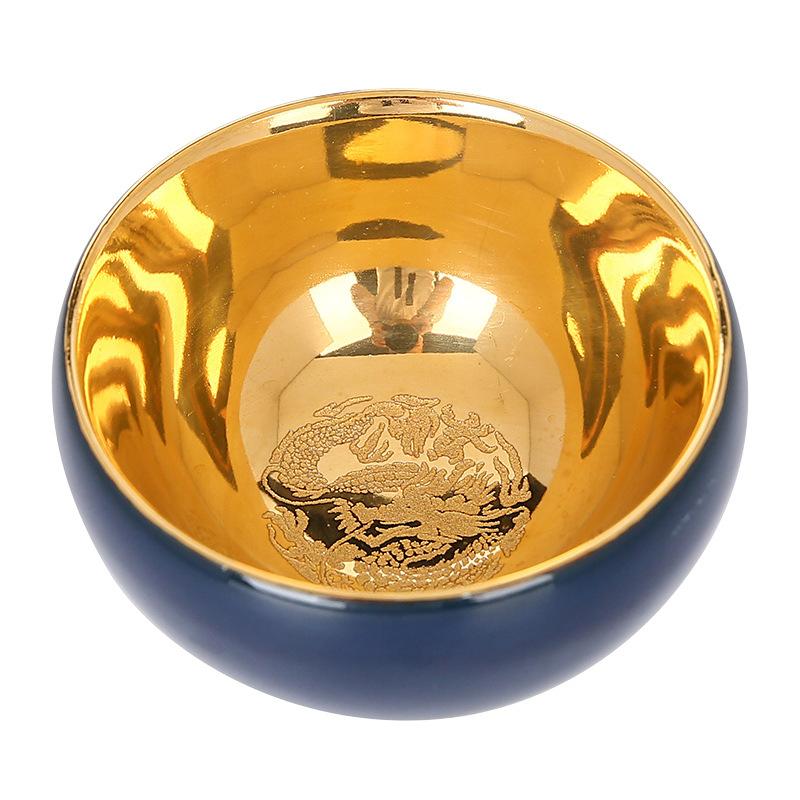 24K Plated Jian Zhan Master Ceramic Kung Fu Set Golden Ox Tea Gold Personal Cup Can Be Nurtured