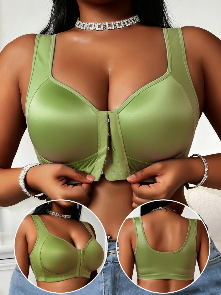 Front-fastening Plus Size Bra Push Up Sports Vest Bra Wirefree Underwear 0XL-4XL