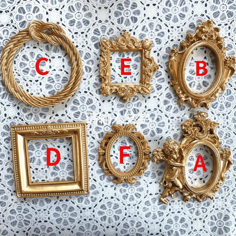 European Victorian Style Retro Resin Mini Angel Oval Small Photo Frame Accessory Positioning Frame Earring Necklace