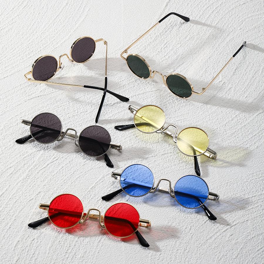 

6-Pack Fashionable Candy-Colored round Frame Ladies Sunglasses Assorted Colors Party Decoration Eyewear Set