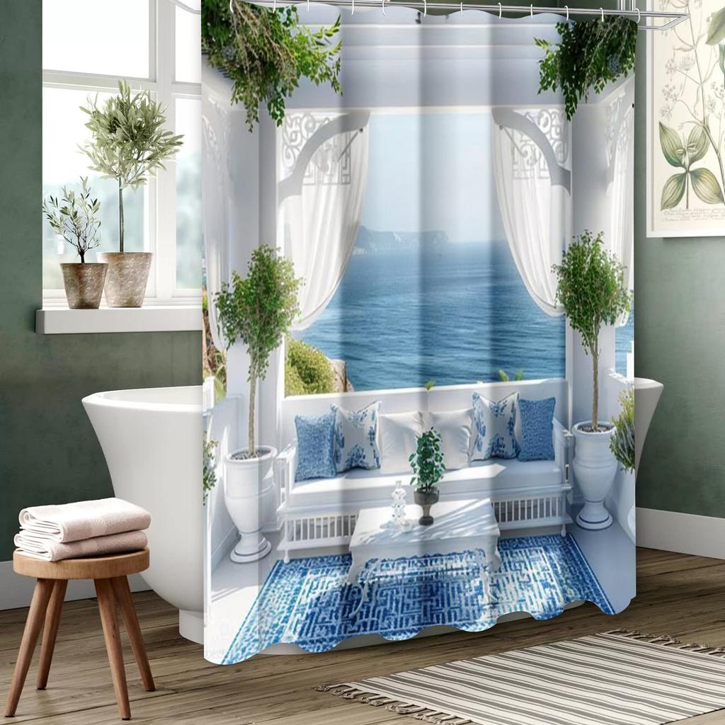 Screen Scenery Bathing Curtain  Bathroom Shower Curtain Waterproof With 12 Hooks Home Deco Free Ship
