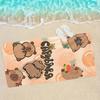 1 pièce Capybara Caricature Capybaras Design Capybara Serviette Douce Microfibre Drap de Bain Convient pour la Plage, Mignon Capybara Thème Cadeau pour
