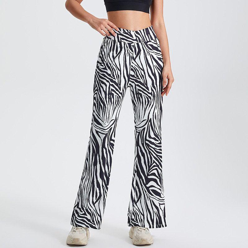 Fitness Pants Women Fashion Zebra Pattern High Waist Hip Lifting and Belly Contracting Tights Fashion Sports Dance Fitness Yoga Pants Women