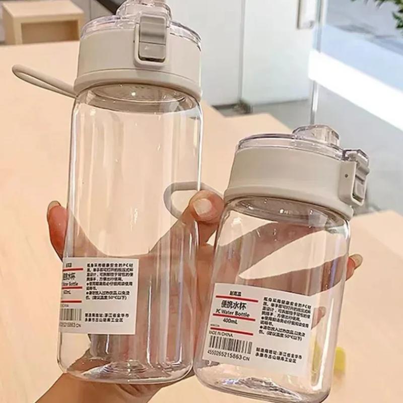 Portable Transparent Kawaii Water Bottle Sports Water Cup Plastic Handy Cup Outdoor Travel Office Essential Water Bottle ]Cup