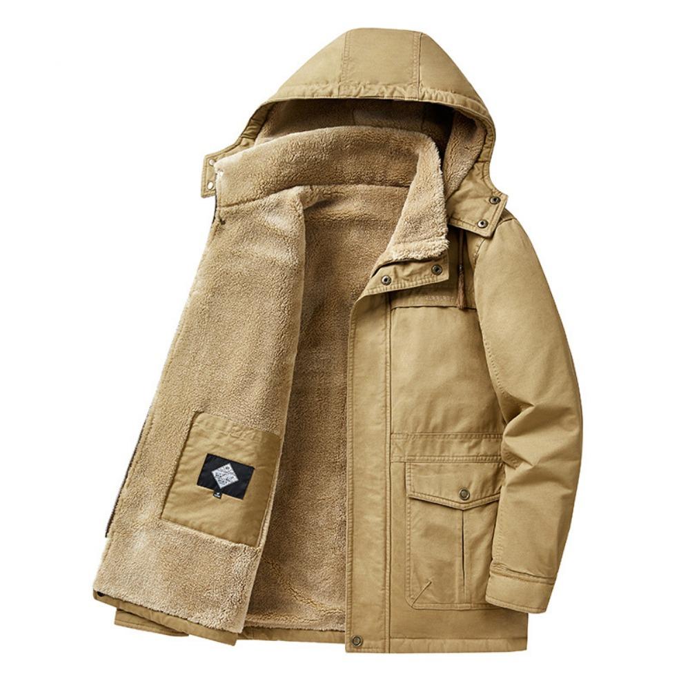 New Brand Men's Casual Jacket Fashion Thick Winter Parkas Male Fur Trench Overcoat Heated Warm Jackets Coats Parka Men