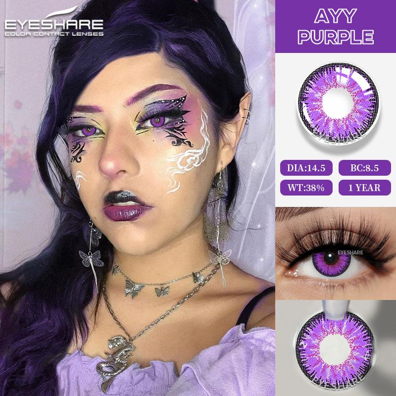 Eyeshare 2 Stück Cosplay Farbige Kontaktlinsen Anime Kontaktlinsen Blaue Augenlinsen Jährlich Verrücktes Halloween Make-up Farbige Linse
