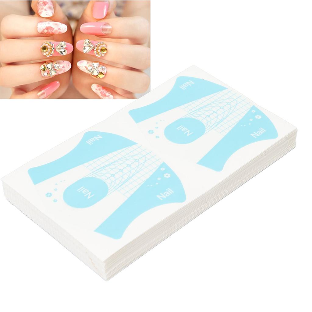 100 Stück Wiederverwendbare Nail Art Guide Form Selbstklebender Nail Art Verlängerungssticker für Nagelstudio
