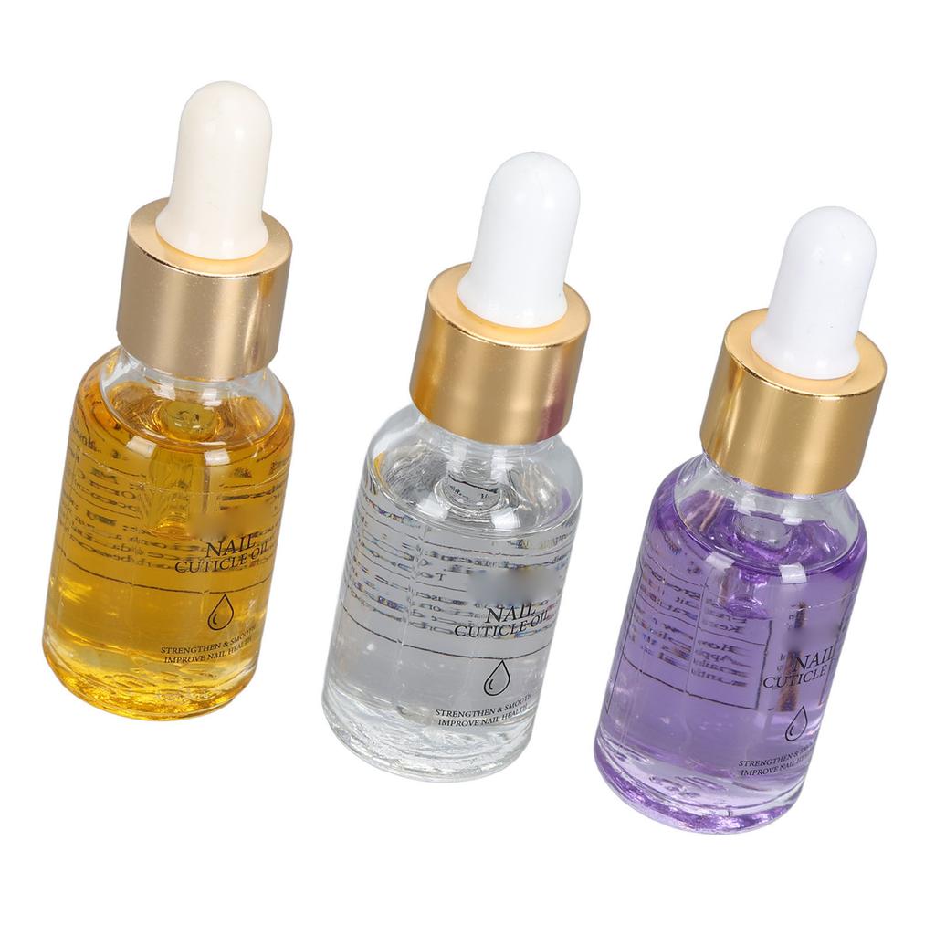 3 X 15ml Nail Cuticle Oil Nourishing Moisturizing Strengthening Scented Prevents Dryness Cuticle Softener