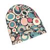 2D Flat Printing Retro Circles Pattern Adult Knit Beanie with Easy Modern Style Fits Effortlessly Into Seasonal Wardrobes And Pairs Well with Jackets 