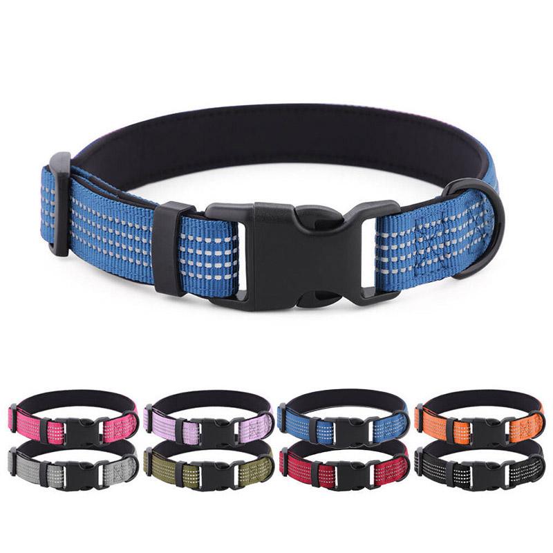 Reflective Widened Dog Collar for Medium Large Dogs Durable Lightweight Adjustable Soft Padded Pet Collars for Samoyed Labrador