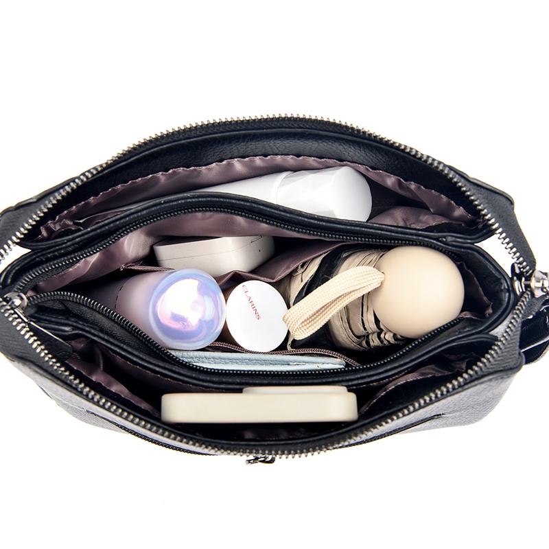 Three-Layer Multi-Use Middle-Aged Mother Bag Women's Embossed Change Shoulder Crossbody Bag