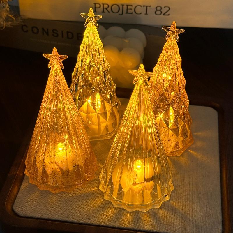 Christmas Tree Crystal Star Lights Party Romantic Snowy Mountain Holiday Gifts LED Warm White Iceberg Lighting Table Decoration