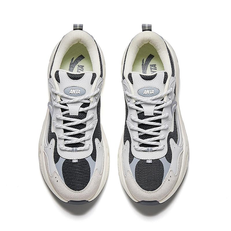 Anta Star Fashion Sports Non-Slip Wear-Resistant Breathable Low-Top Dad Shoes Men Sneakers Gray Black Blue 912518806-3