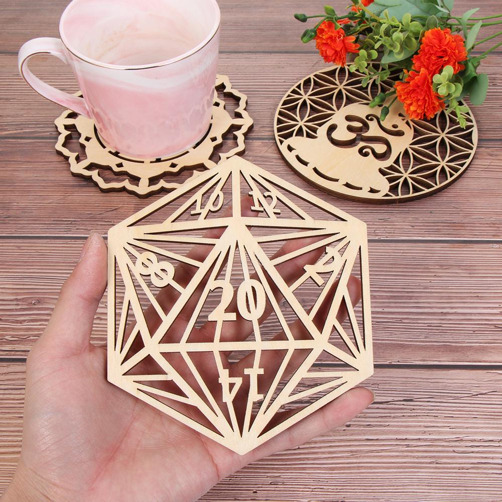 14cm Wooden Wall Sign Flower of Life Shape Coaster Laser Cut Wood Wall Art DIY Crafts Making Geometry Ornament Home Decoration