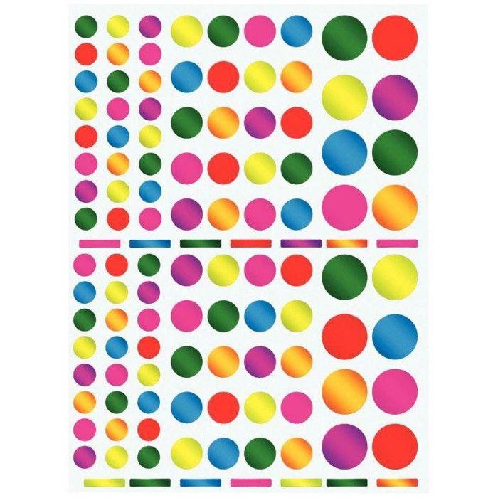 Gommettes Rond 624 pastilles métallisées