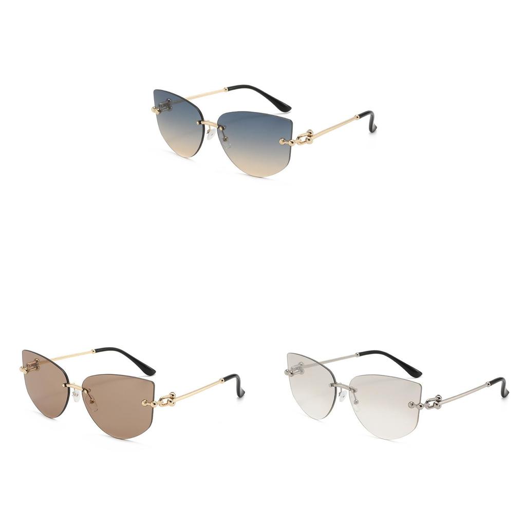 Fashion Geometric Unisex Frameless Square Sunglasses With Uv400 Protection For Outdoor Activities
