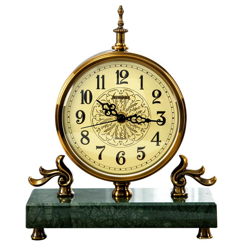 household clock pendulum  Desktop desk clock marble light luxury retro American and European clock ornament
