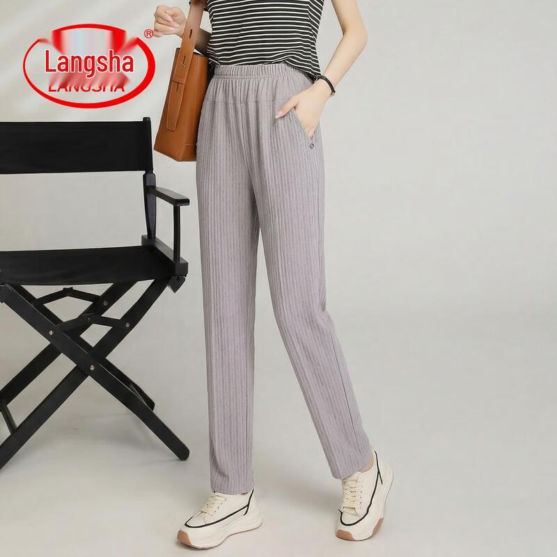 LangSha Women s Plus Size Summer Straight Cropped Pants 3XL