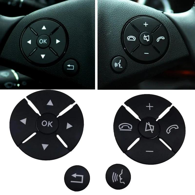 Chrome Car Steering Wheel Button Switch Trim Cover Sticker Fit For Mercedes Benz C E S Class W204 W212 W221 GLK X204 C200