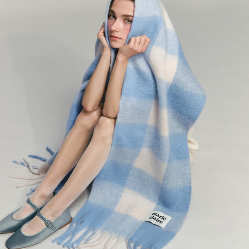 Marieclaire Cotton Candy Check Muffler (MODDSC01MB)