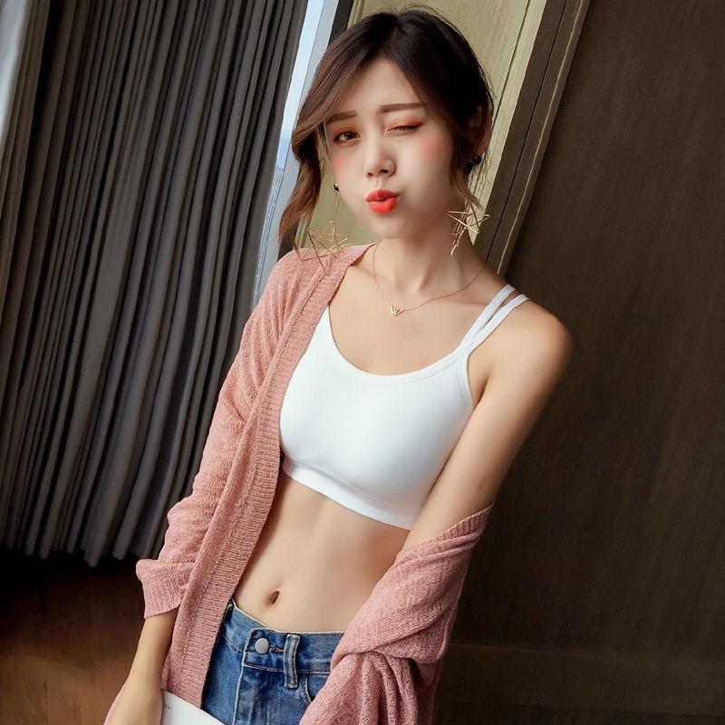 Roupa Íntima Feminina Costas Duplo XX Estilo Coreano Sem Aro de Aço Peito