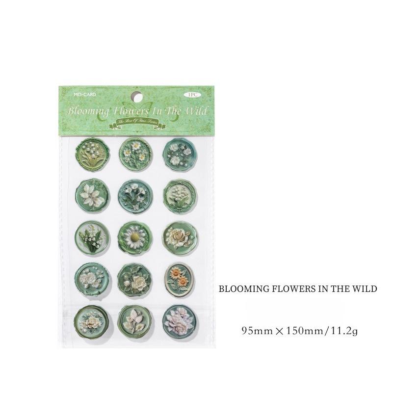 18pcs/20pcs Bag Wax Seals Stamp Sticker for Kid Vintage European Style Candy Color Sticker for Children DIY Decroative Scrapbook