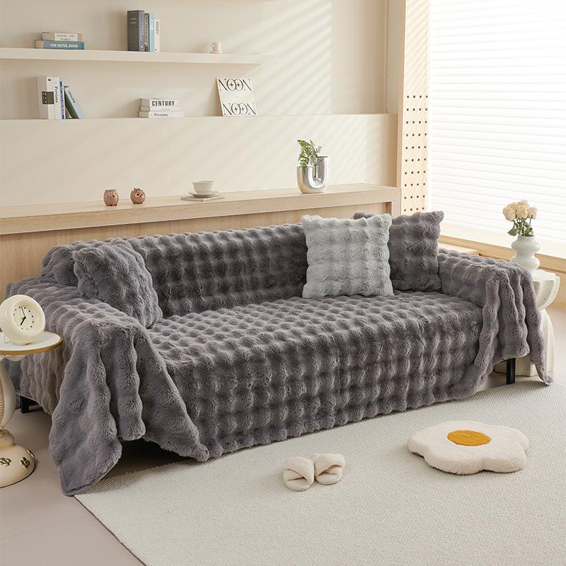 

Winter Thickened Plush Sofa Cover Universal Full Cover Blanket Soft Cushion for Leather Couches 180*150cm
