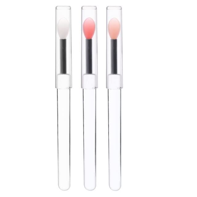 Soft Silicone Lipstick Brush 3-Piece Set: Lip Balm, Lipstick, Eyeshadow Brush, Makeup Brush - Multifunctional