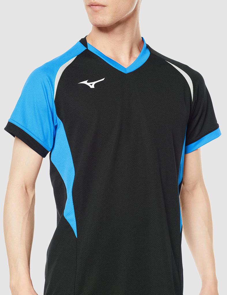 Mizuno Volleyball Game Short Junior Black x Diva Blue x XS Shirt, Sleeve, Moisture-Wicking, Quick-Drying, Available, V2MA2112, White,