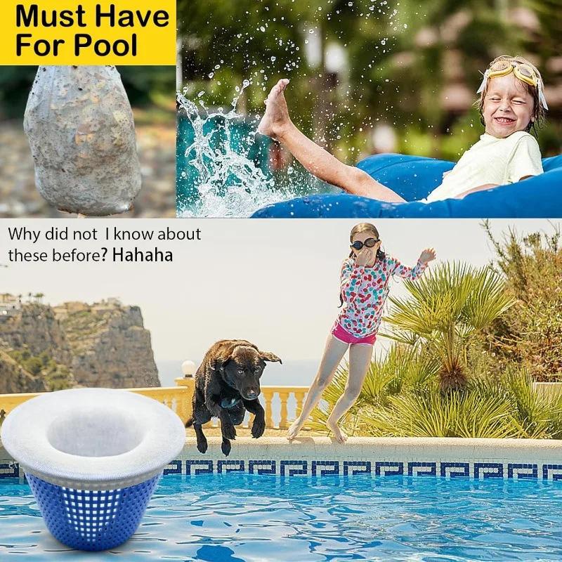 50pcs Fine Mesh Pool Skimmer Socks Pool Filter Screen Filter Socks Garbage Cover Pool Skimmer Swimming Pool Dust Cover For Pools