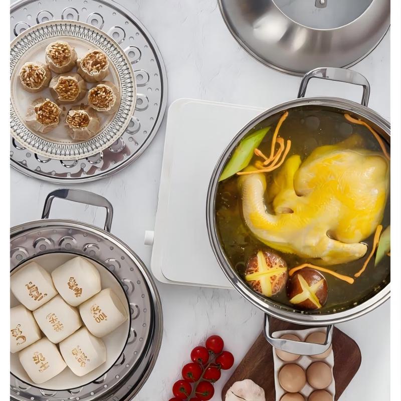 Baisike 28cm 3-Layer Multi-Purpose Steamer Soup Pot