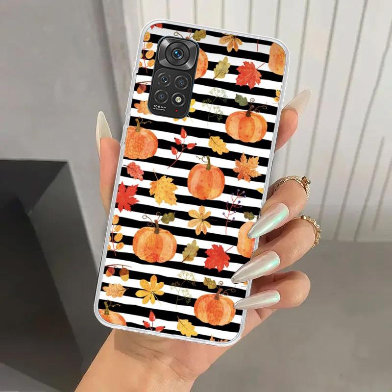

Pumpkin Happy Fall Autumn Phone Case for Xiaomi Redmi Note 15 14 14S 13 12S 12 Pro 11S 11 Plus 11T 11E 10S Soft Funda Print Shel Redmi Note 11E Pro