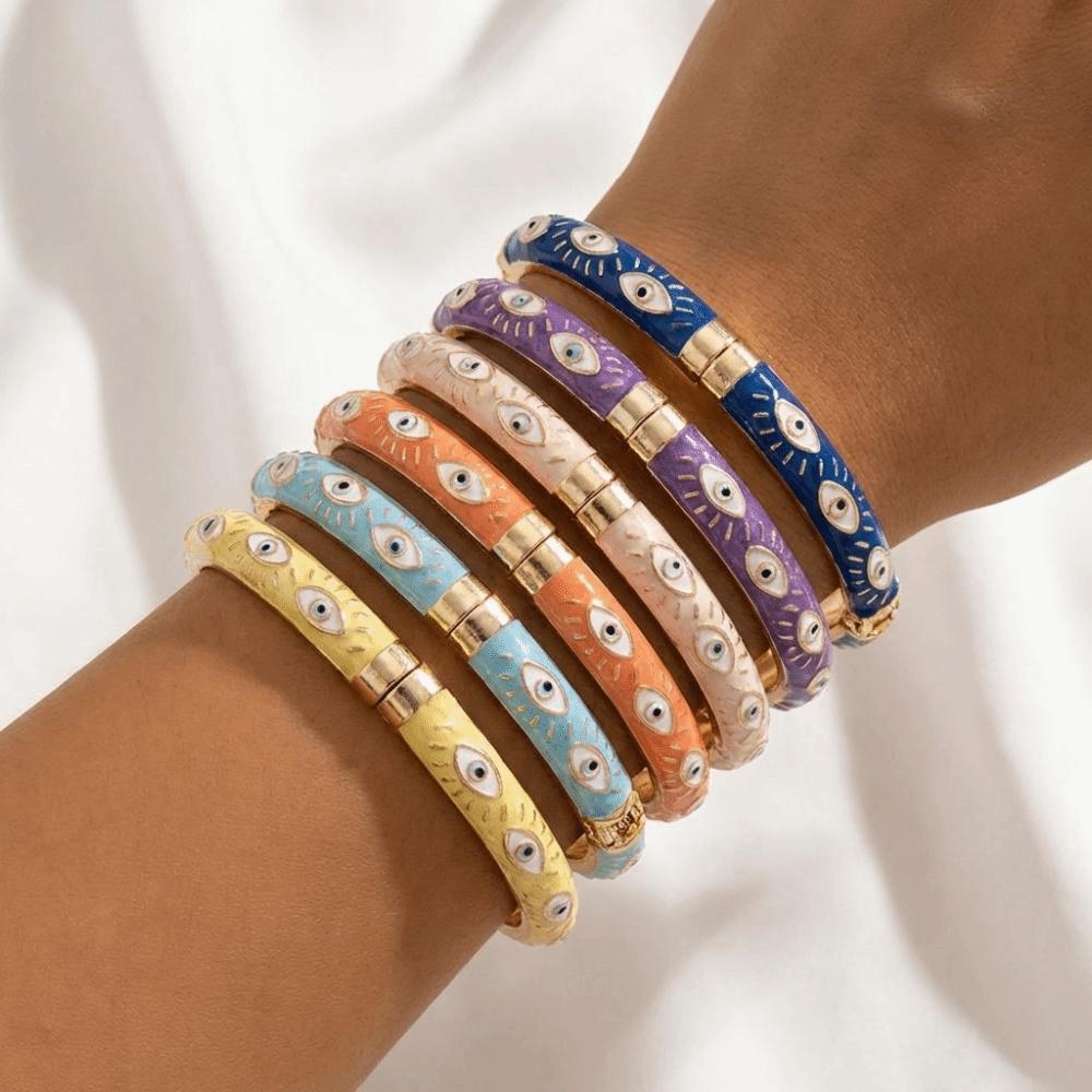Fashion Enamel Bangle Colorful Hand Bracelet Cool Demon Eyes Bangle  Gift
