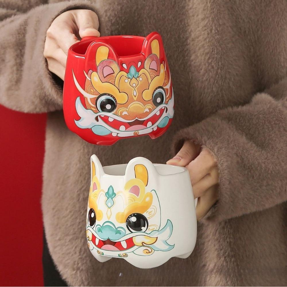 Creative Year of The Dragon Mug Festive New Year Ceramic Cup Souvenir Cup High Precision Coffee Cup Personalized Water Cup