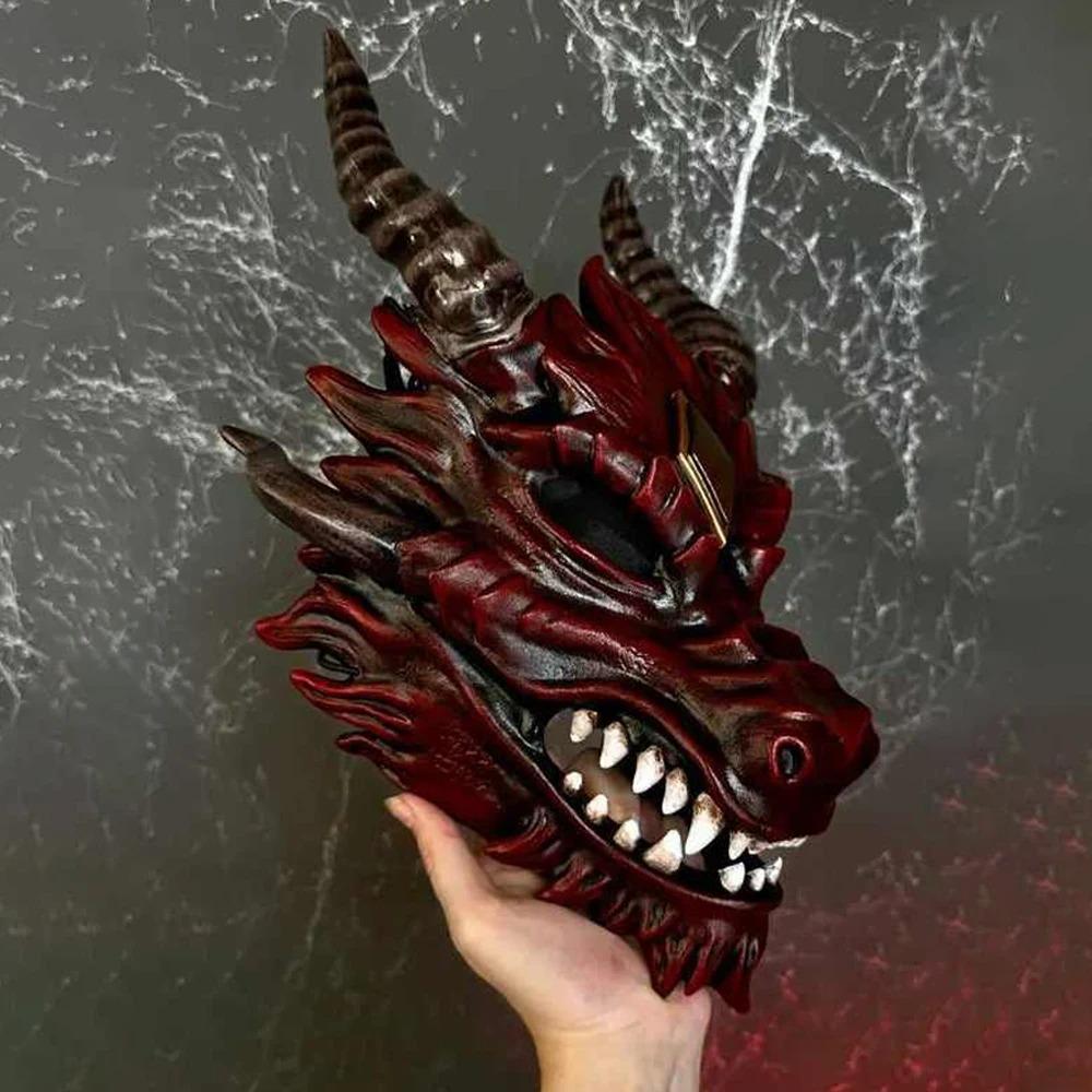 Šausmu Pūķa Galvas Maska Cosplay