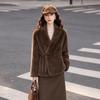 Bailuy V-Neck Faux Fur Tie-Waist Coat