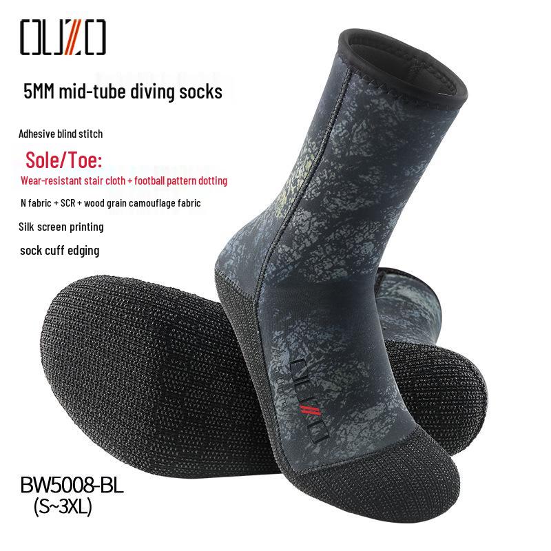 5mm Non-Slip Wear-Resistant Diving Socks: Warm, Thickened, Waterproof Snorkeling and Winter Swimming Socks
