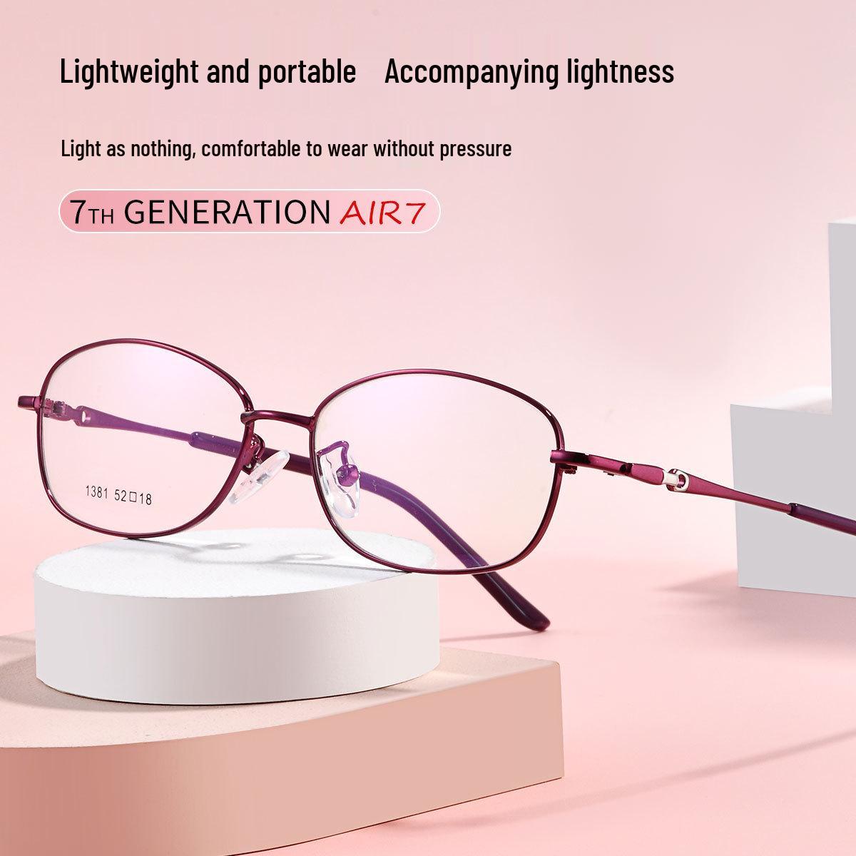 Feilailai Oval Titanium Alloy Women s Eyeglass Frame for Myopia/Presbyopia - Full Retro High-End Design фиолетовый