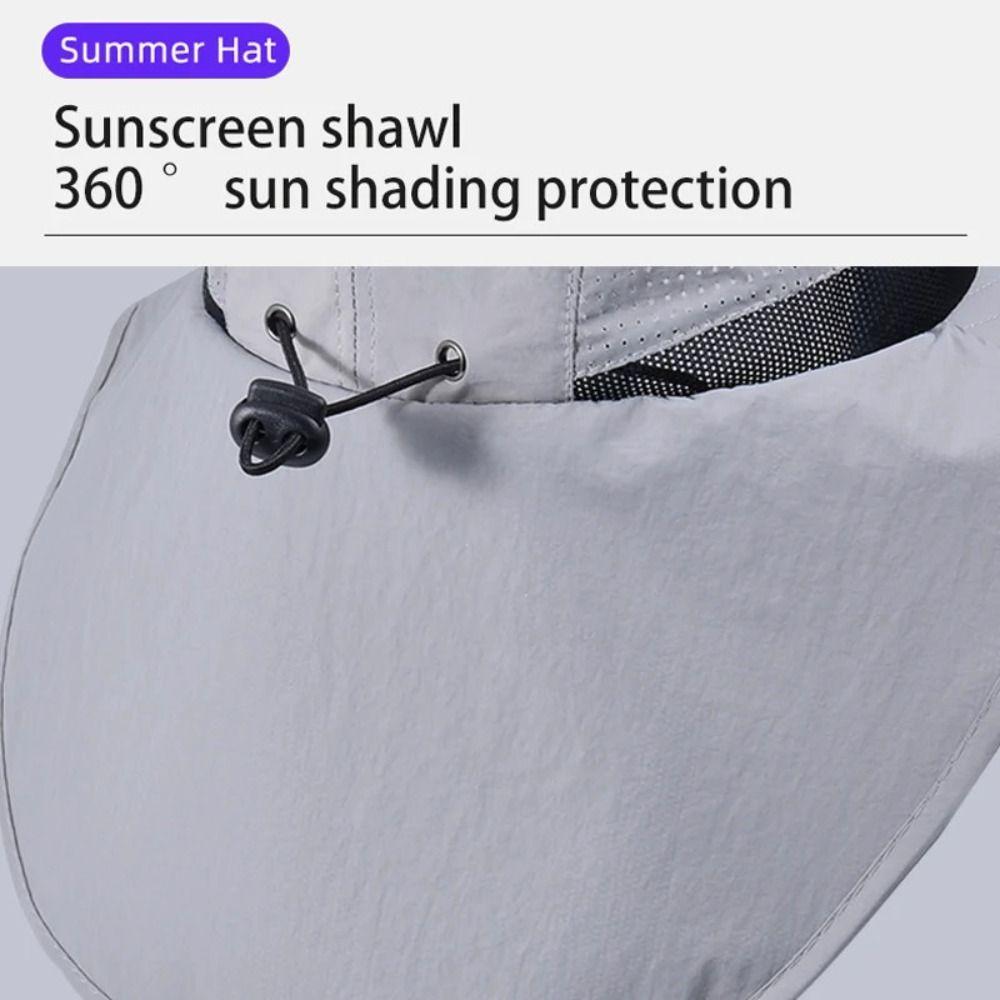 Big Brim Shawl Kids Sunscreen Hat Neck Ear Cover Kids Beach Caps Children's Summer Hat  Girls Boys