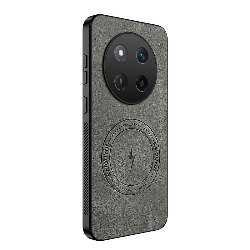 

Для Honor X9C Смарт Роскошная Кожа Для Magsafe Магнитная Беспроводная Зарядка Чехол для Телефона Для Honor X9C Смарт Противоударная Задняя Крышка Honor X9c Smart серый