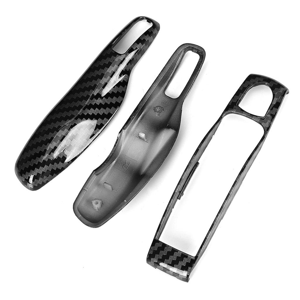 3pcs Set Carbon Fiber Style Car Key Trim Cover Fit for Cayman