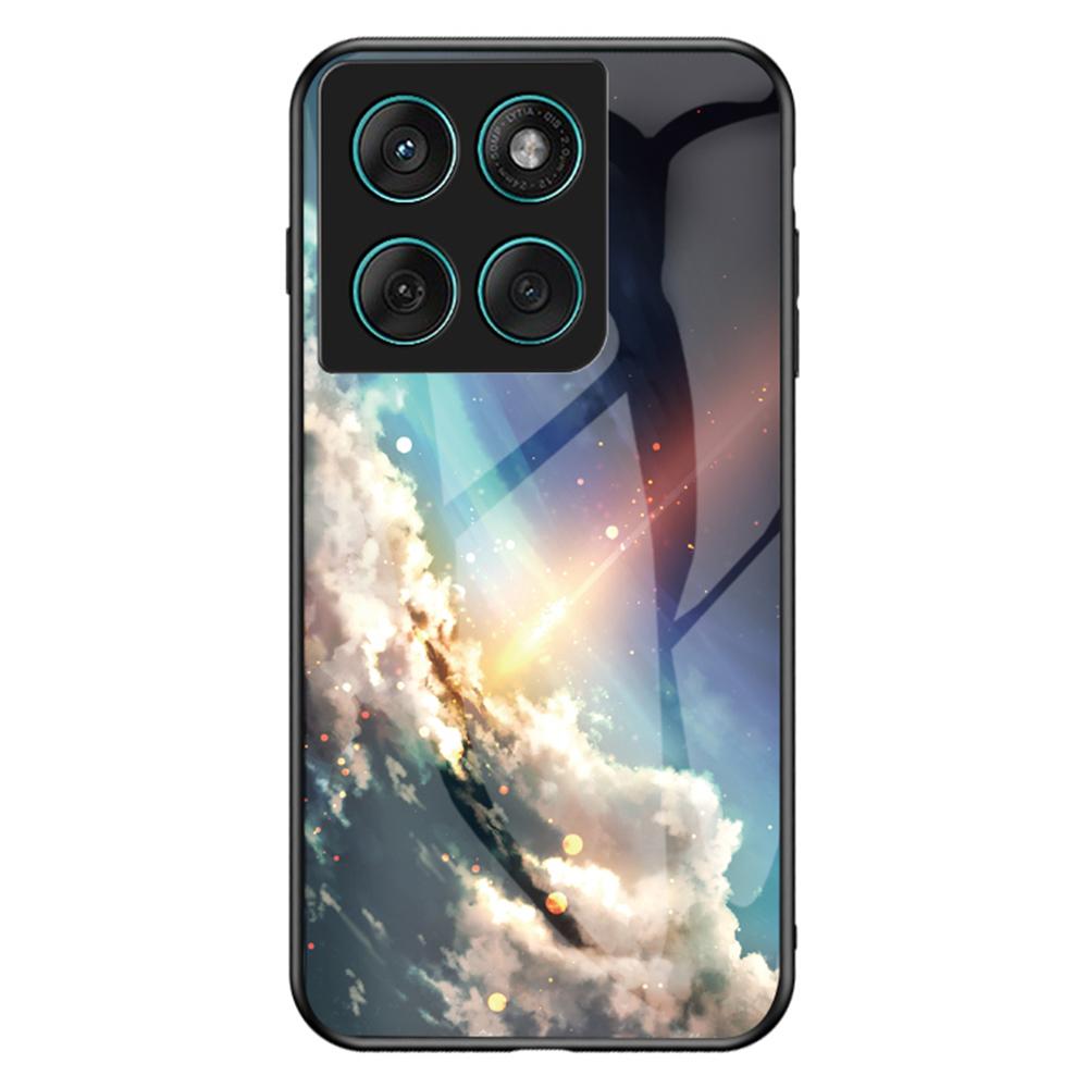 Für Motorola Edge 60 Fusion 5G/Edge 60 5G Hülle Sternenhimmel-Muster Hartglas Handyhülle