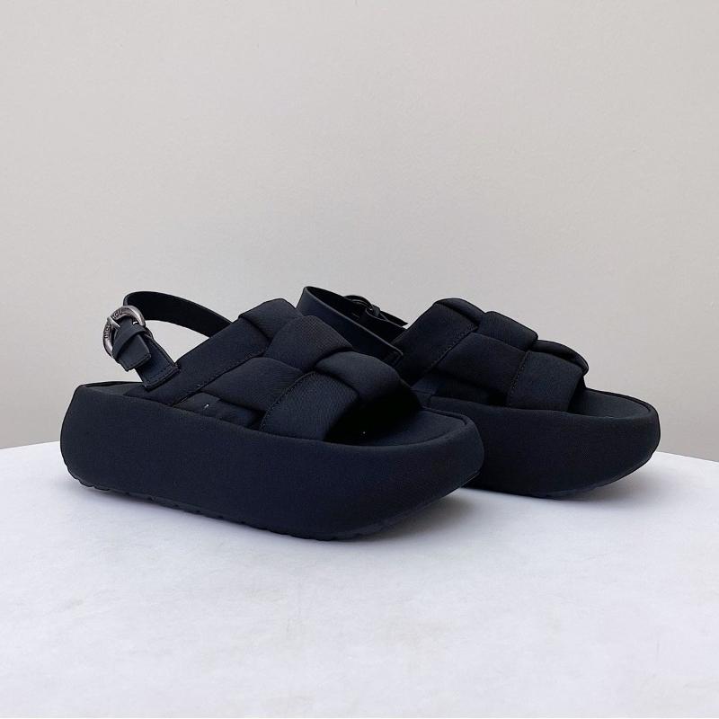 Fashion Platform Roman Sandals and Slippers Summer New Round Toe Open Toe Woven Soft Sole Anti-slip Sports Beach Shoes
