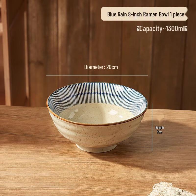 Retro Japanese Ceramic Noodle Bowl