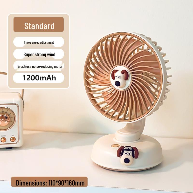 Ultra-Quiet USB Rechargeable Desk Fan for Dorms & Offices
