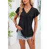 2026 Summer New Women's Solid Color V-Neck Loose Casual Breathable Short-Sleeve T-Shirt Top